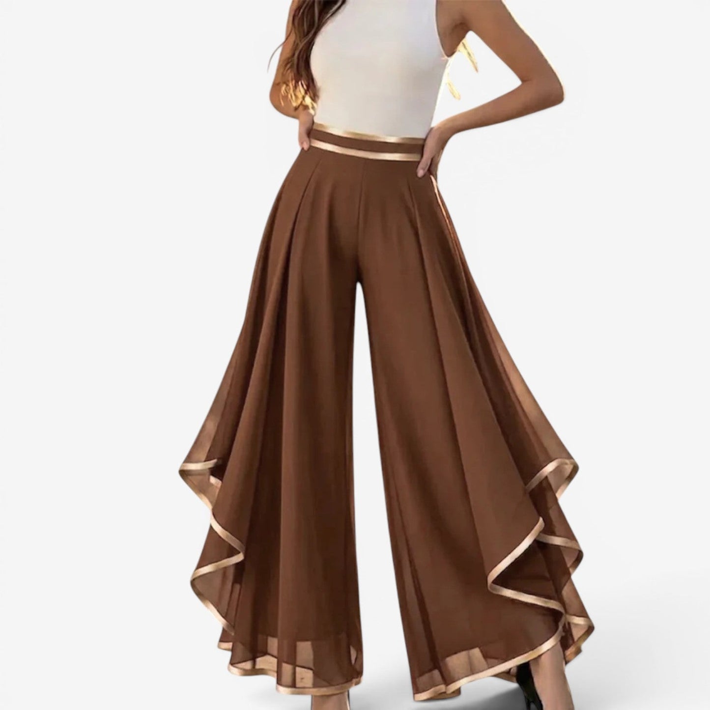 Ionna | Pantalones palazzo de gasa