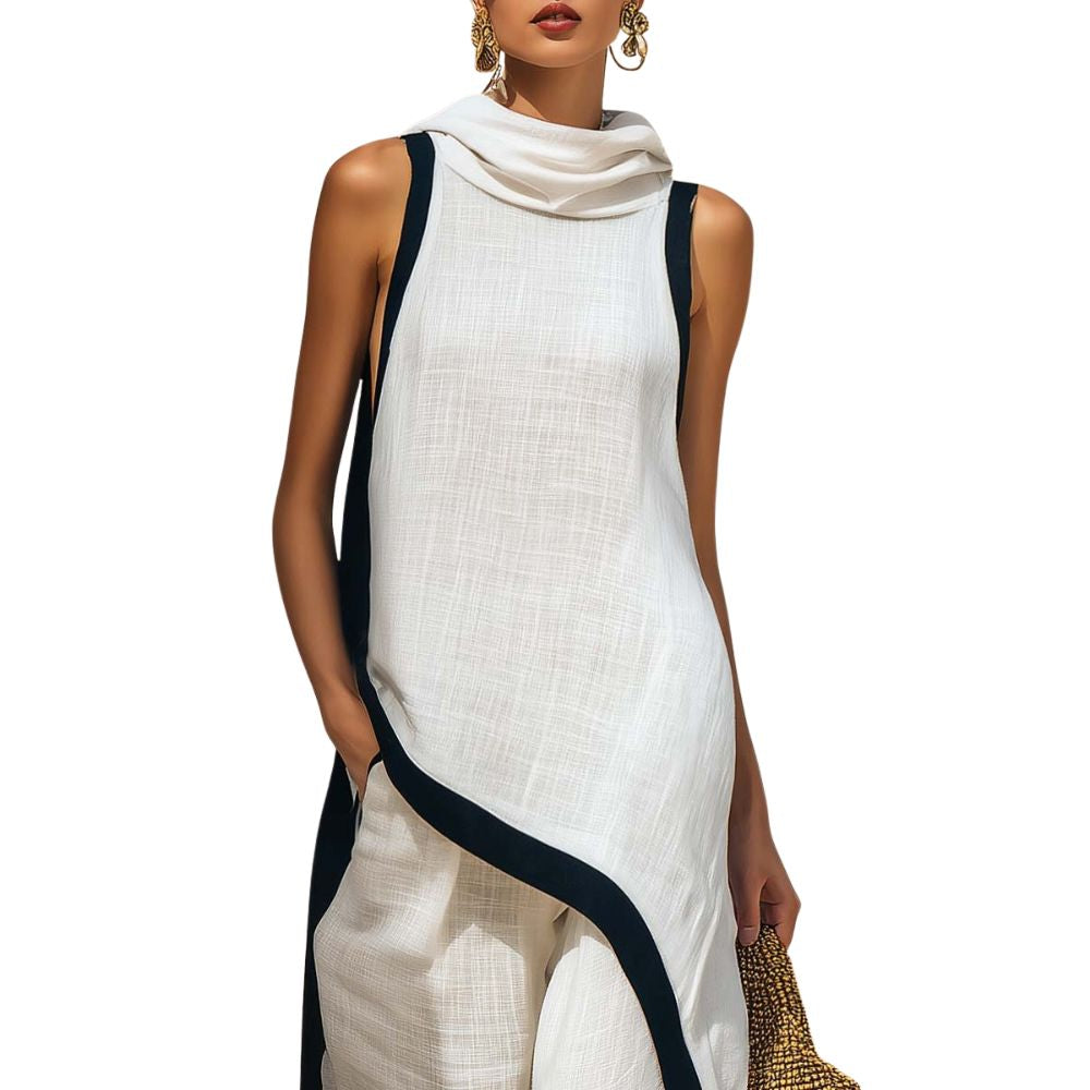 Valeria | Conjunto Asimétrico de Lino Elegante