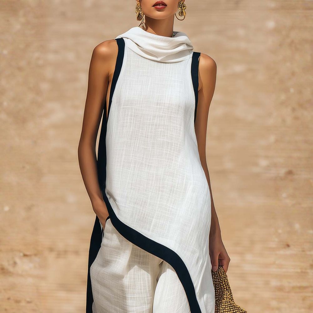 Valeria | Conjunto Asimétrico de Lino Elegante