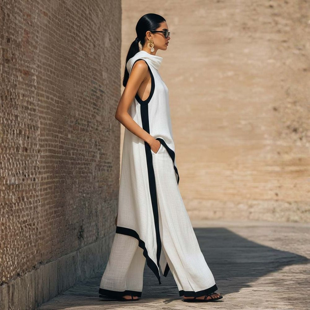 Valeria | Conjunto Asimétrico de Lino Elegante