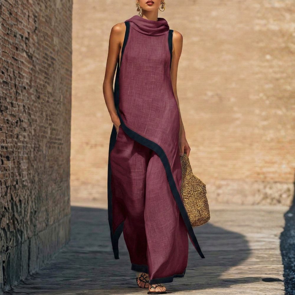 Valeria | Conjunto Asimétrico de Lino Elegante