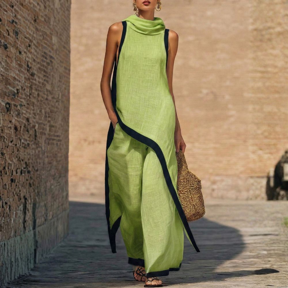Valeria | Conjunto Asimétrico de Lino Elegante
