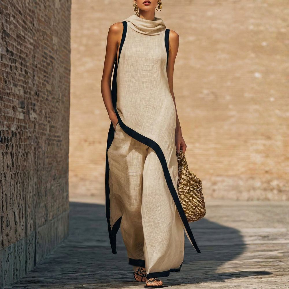 Valeria | Conjunto Asimétrico de Lino Elegante