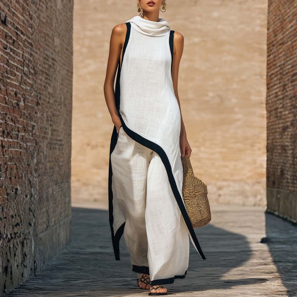 Valeria | Conjunto Asimétrico de Lino Elegante
