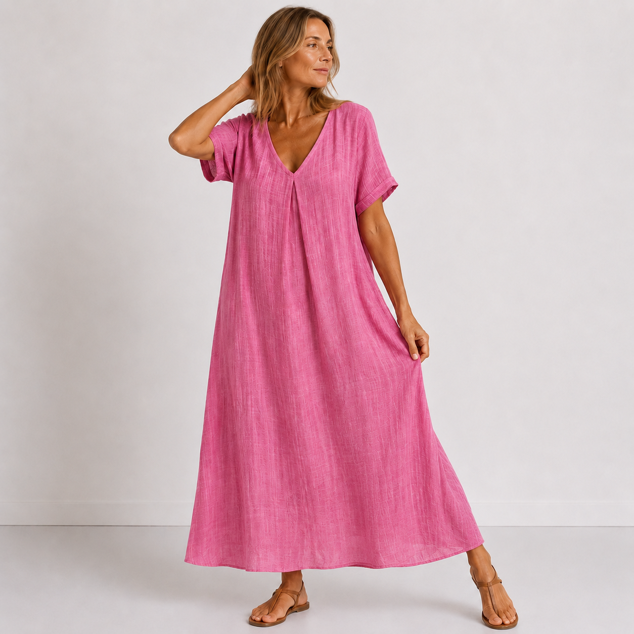 Violeta - Vestido largo y vaporoso de lino