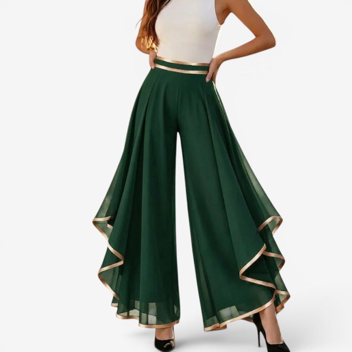 Ionna | Pantalones palazzo de gasa