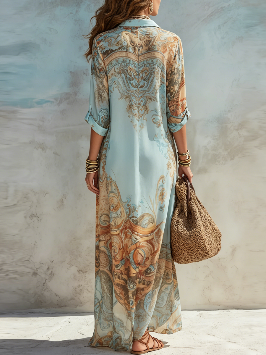 Lorna | Vestido tipo camisa Mediterráneo