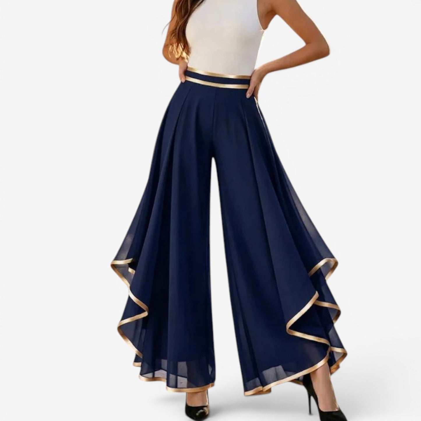 Ionna | Pantalones palazzo de gasa