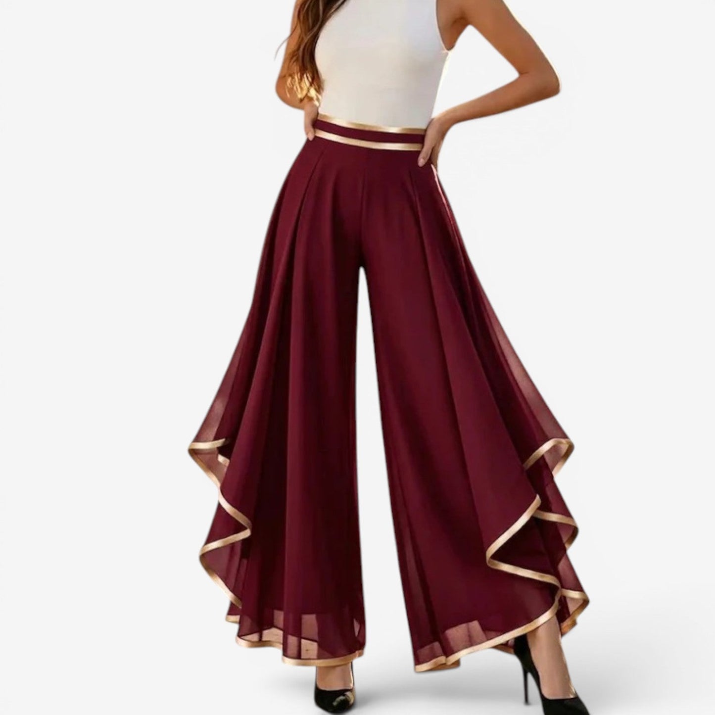 Ionna | Pantalones palazzo de gasa